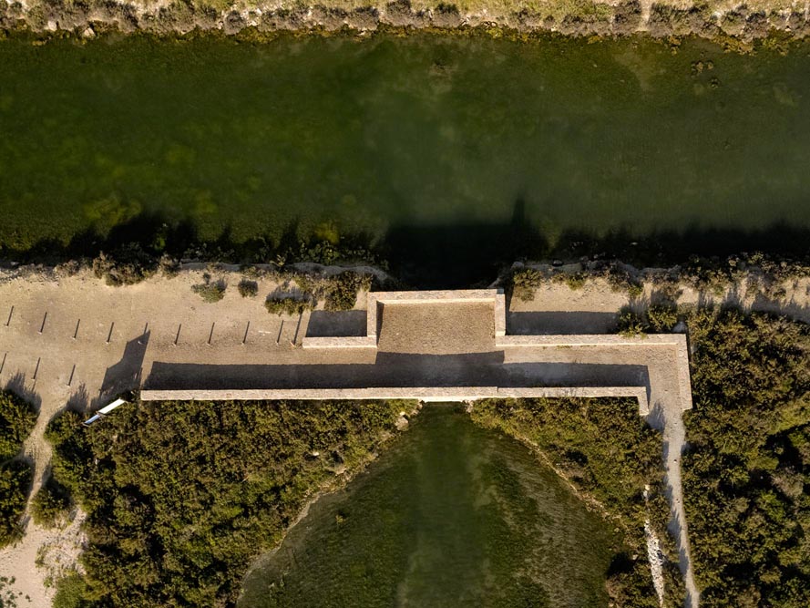 aménagements des anciens salins de Frontignan par Detours paysagistes vues drone ouvrage